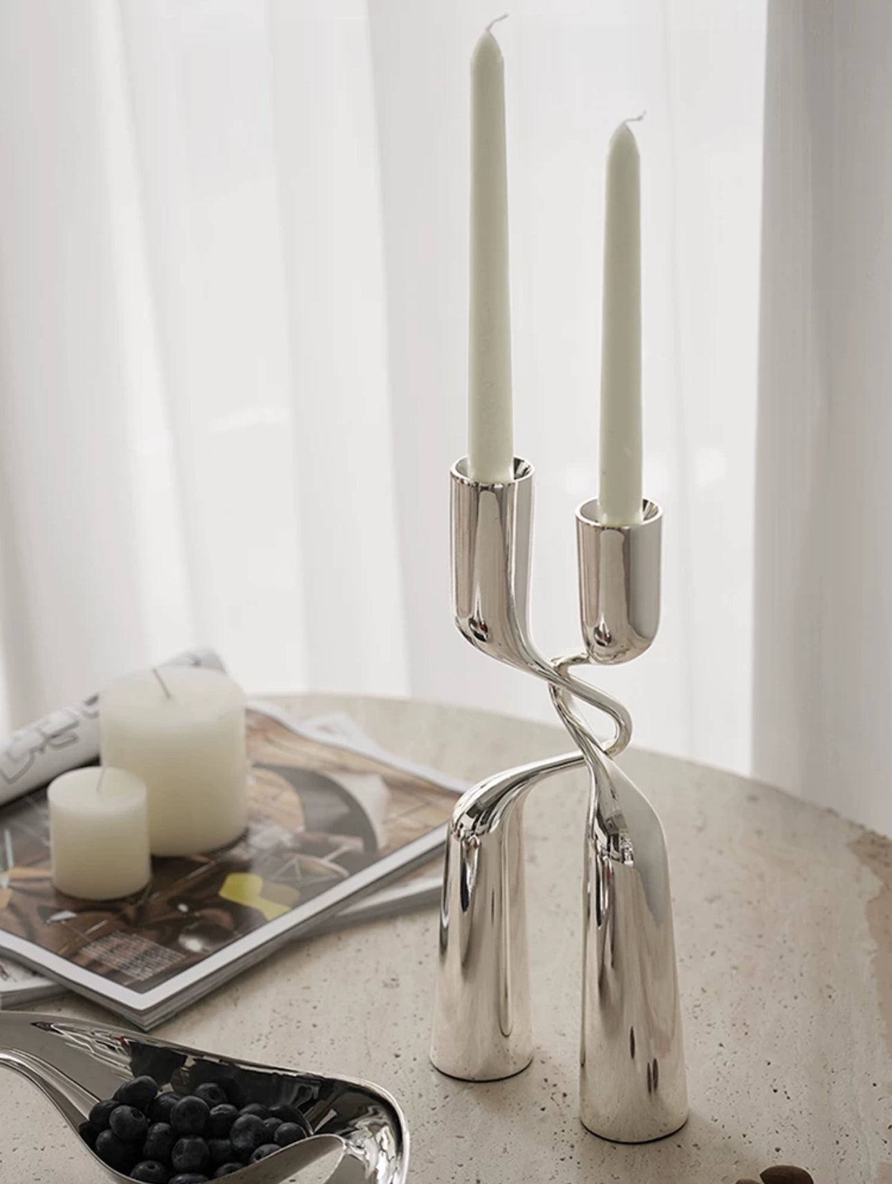 Tumi Iron Candlestick Holders