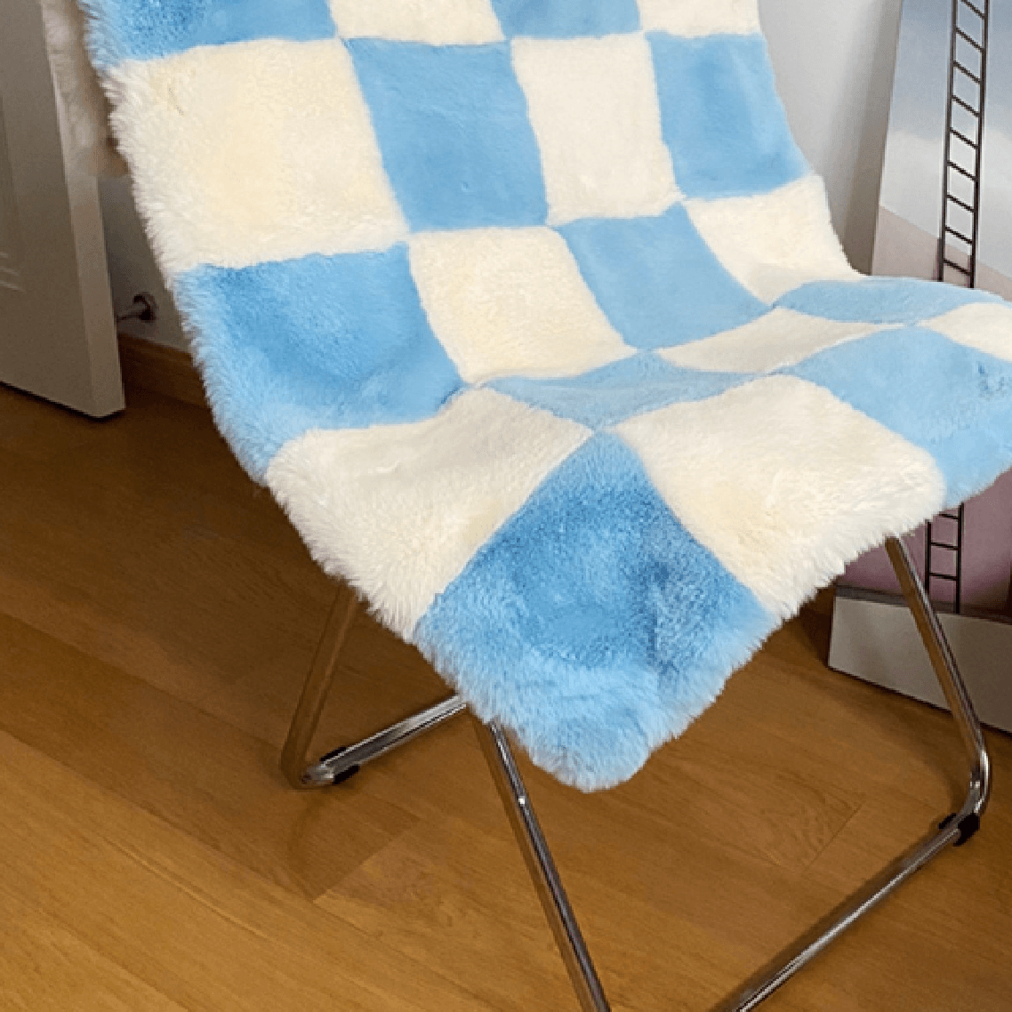Blue Checkerboard Rug - Rumi Living