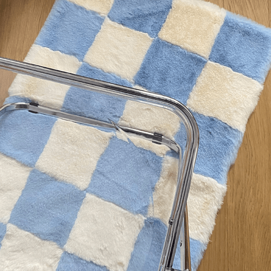 Blue Checkerboard Rug - Rumi Living