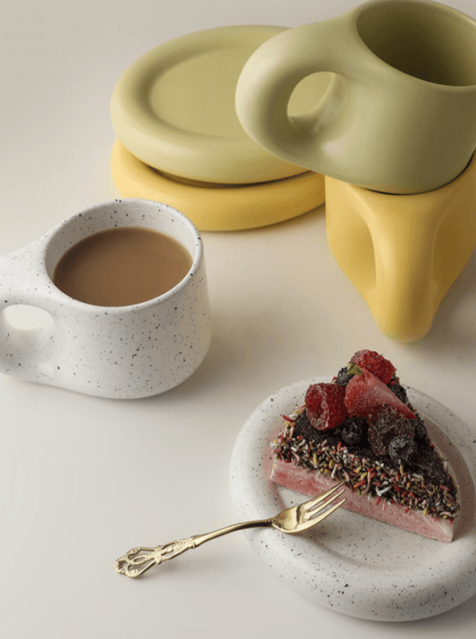 Chubby Ceramic Mug + Saucer - Rumi Living