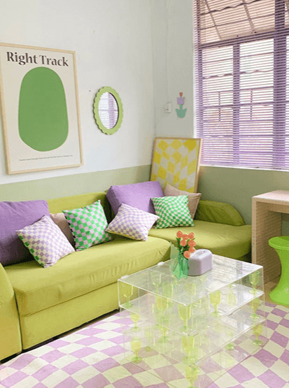Colourful Wavy Checkerboard Rug - Rumi Living
