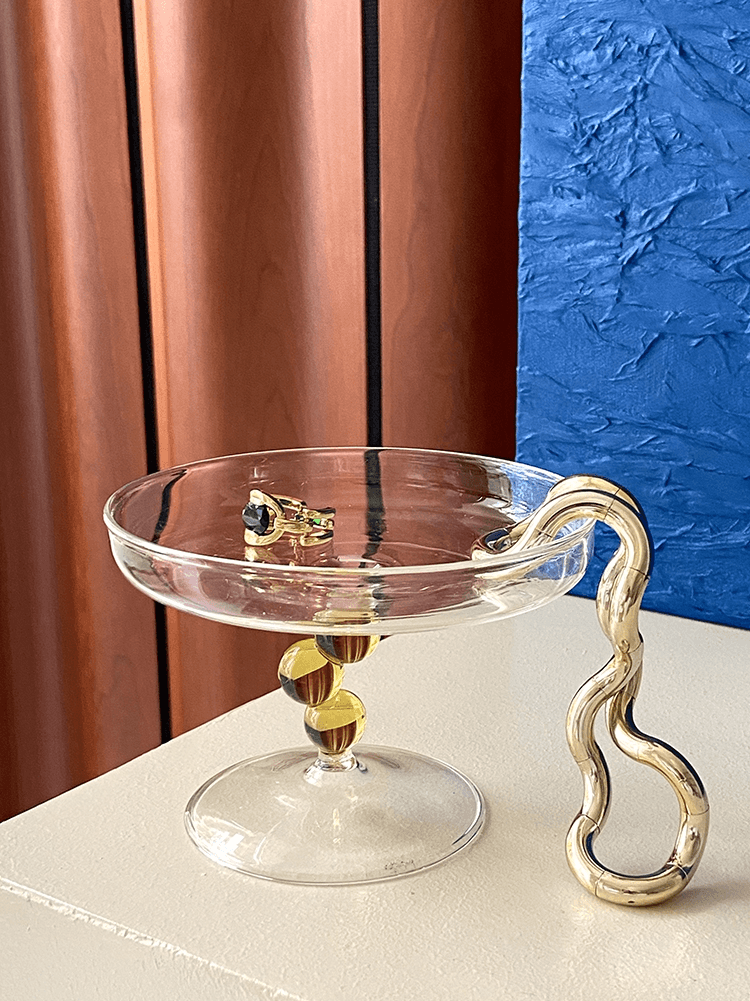 Contemporary Trinket Glass Tray - Rumi Living