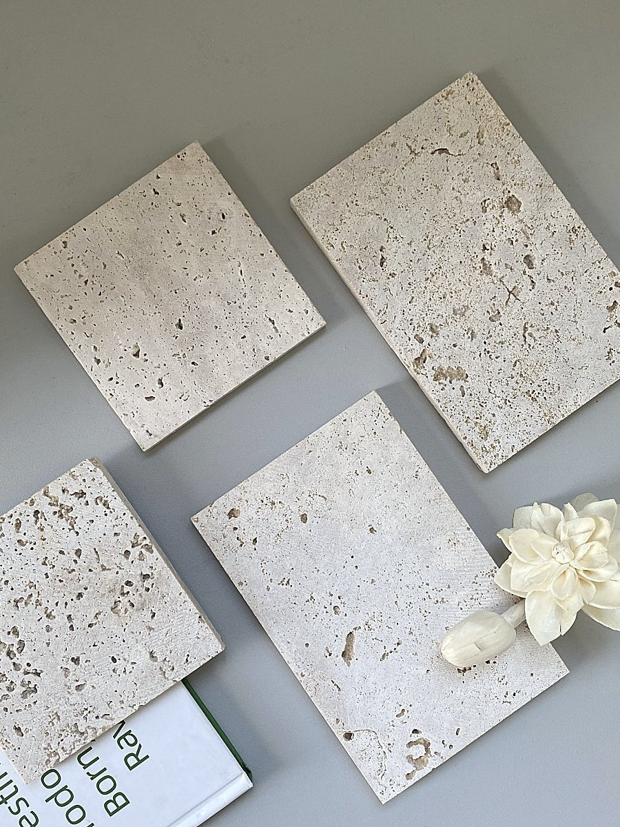 Natural Travertine Stone Slate Jewellery Display - Rumi Living