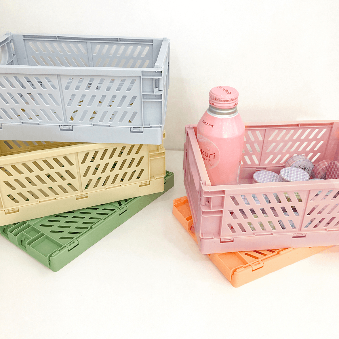 Collapsible and Stackable Storage Crate Craft Organiser Box Fun