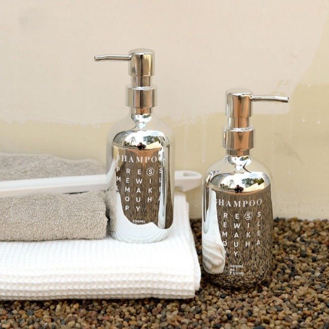 Silver Bathroom Refillable Dispensers - Rumi Living