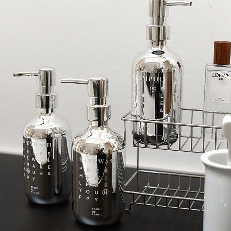 Silver Bathroom Refillable Dispensers - Rumi Living