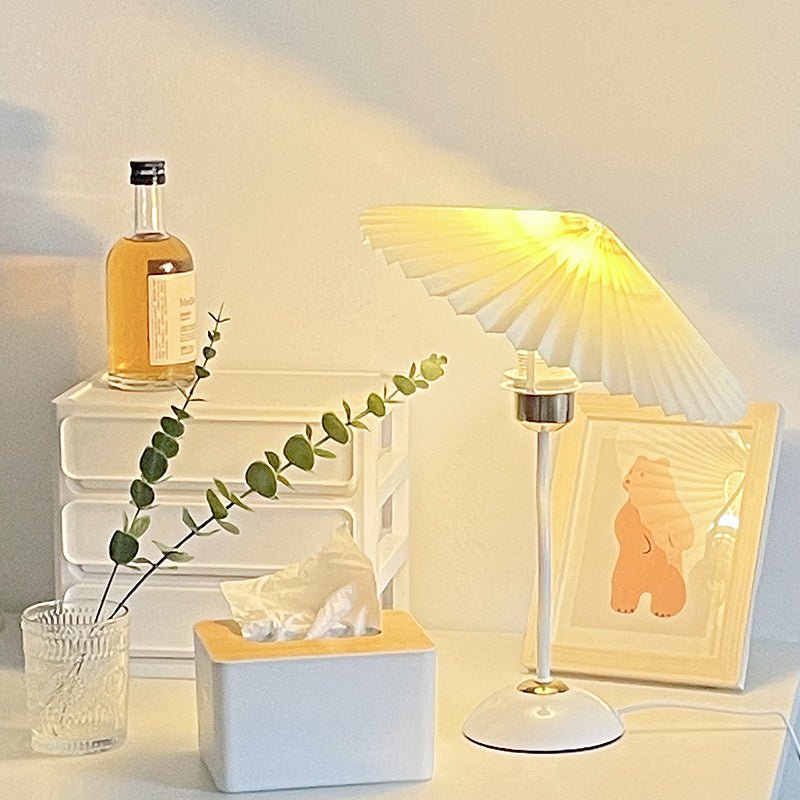 Squiggle Lamp with Pleated Shade - Rumi Living