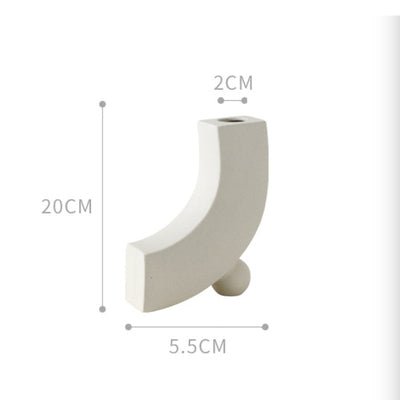 Tobi Arch Ceramic Vase - White - Rumi Living