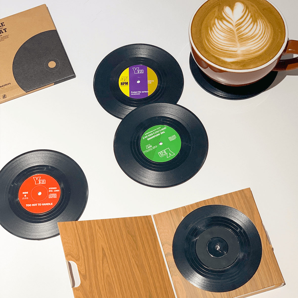 Vinyl Record Drink Coasters - Rumi Living