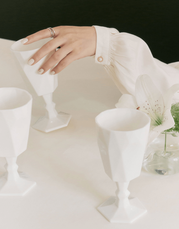 White Jade Wine Glass - Rumi Living
