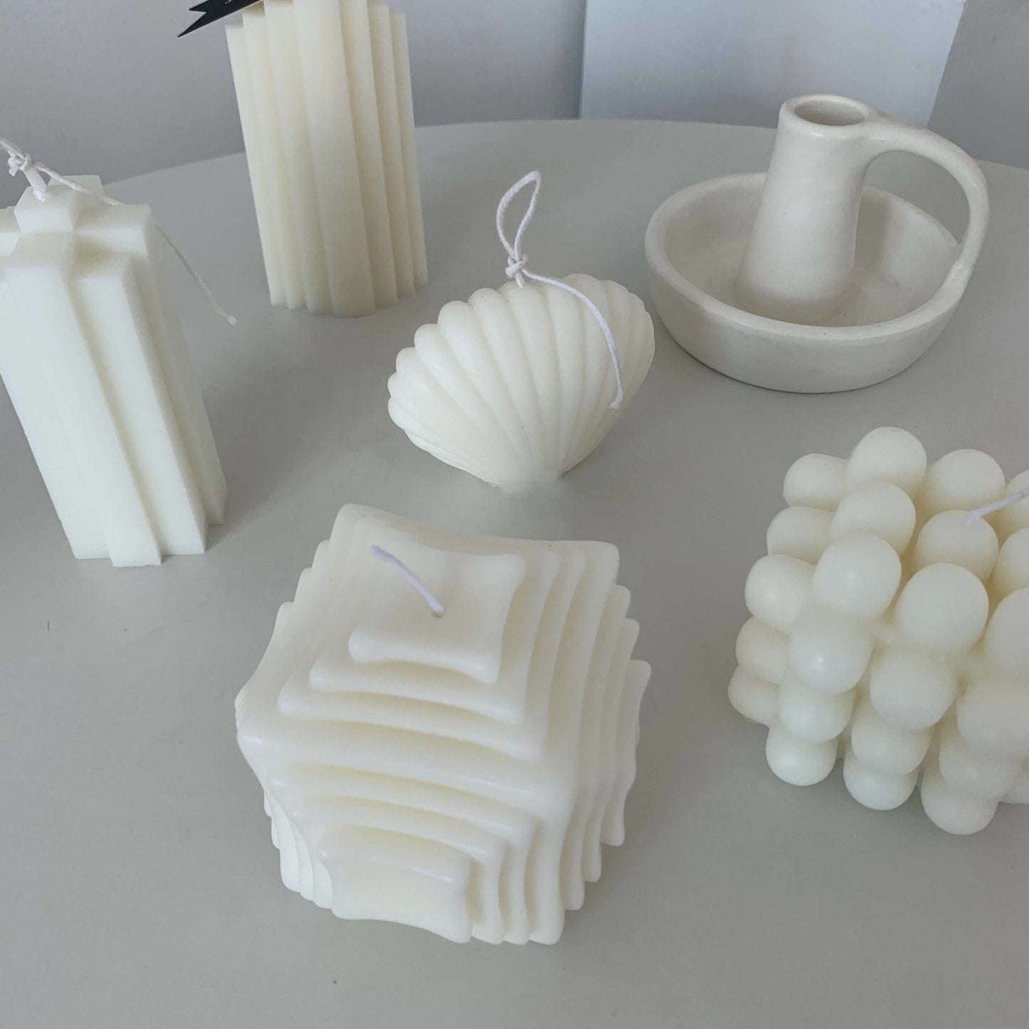 White Non-Scented Shaped Candles - Rumi Living