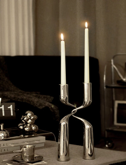 Tumi Iron Candlestick Holders