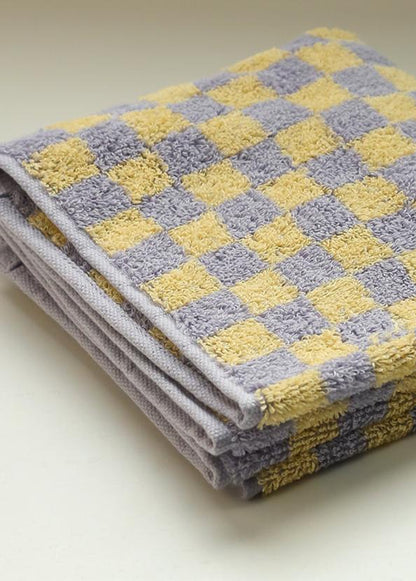 Checkered Bath Towel in Yellow Taro and Green