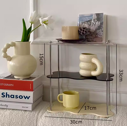 Acrylic Tri-Colour Shelf Rack