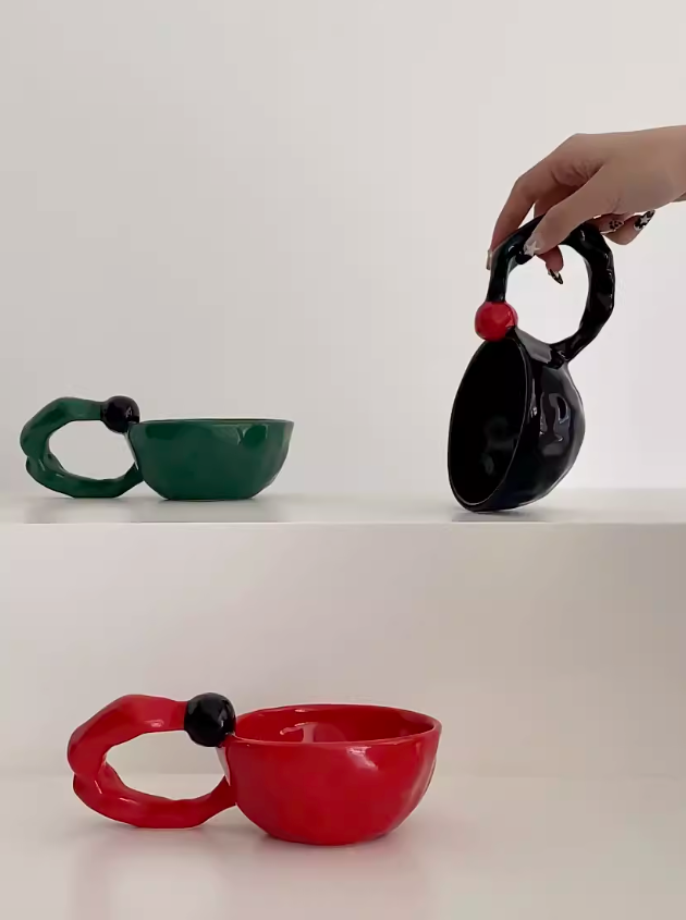 Irregular Handle Coffee Mug