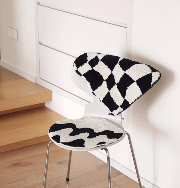 Checkered Squiggle Seat Cushion Pads