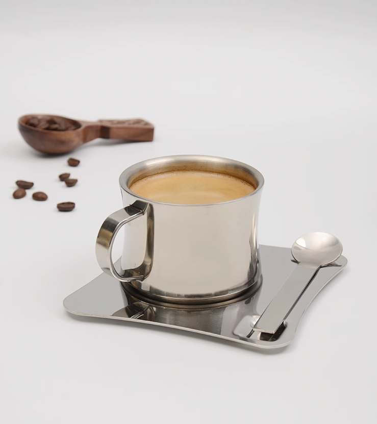 3-piece Stainless Steel Coffee Cup Set