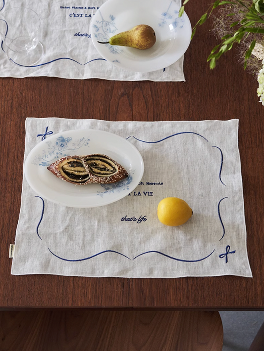 Cest La Vie Linen Placemats