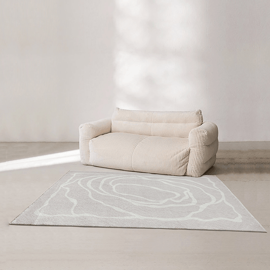 Abstract Rose Neutral Rug - Rumi Living