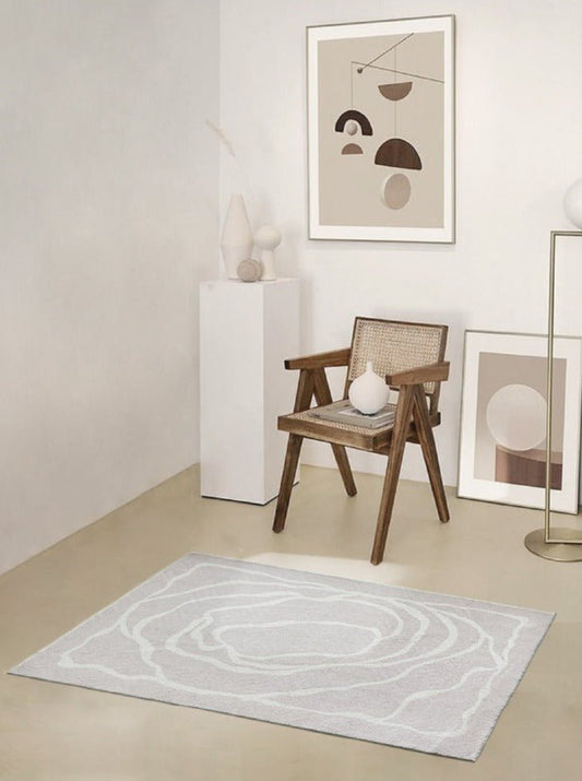 Abstract Rose Neutral Rug - Rumi Living