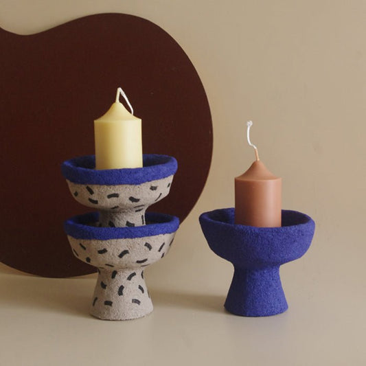 Aziza Moroccan Ceramic Candle Holder - Painted - Rumi Living