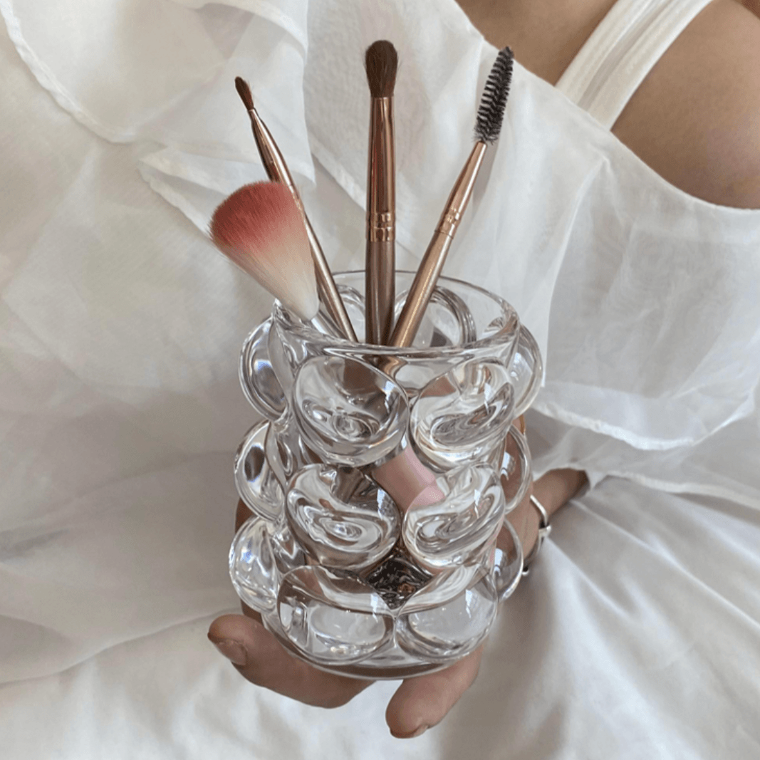 Bubble Glass Makeup Brush Holder - Rumi Living