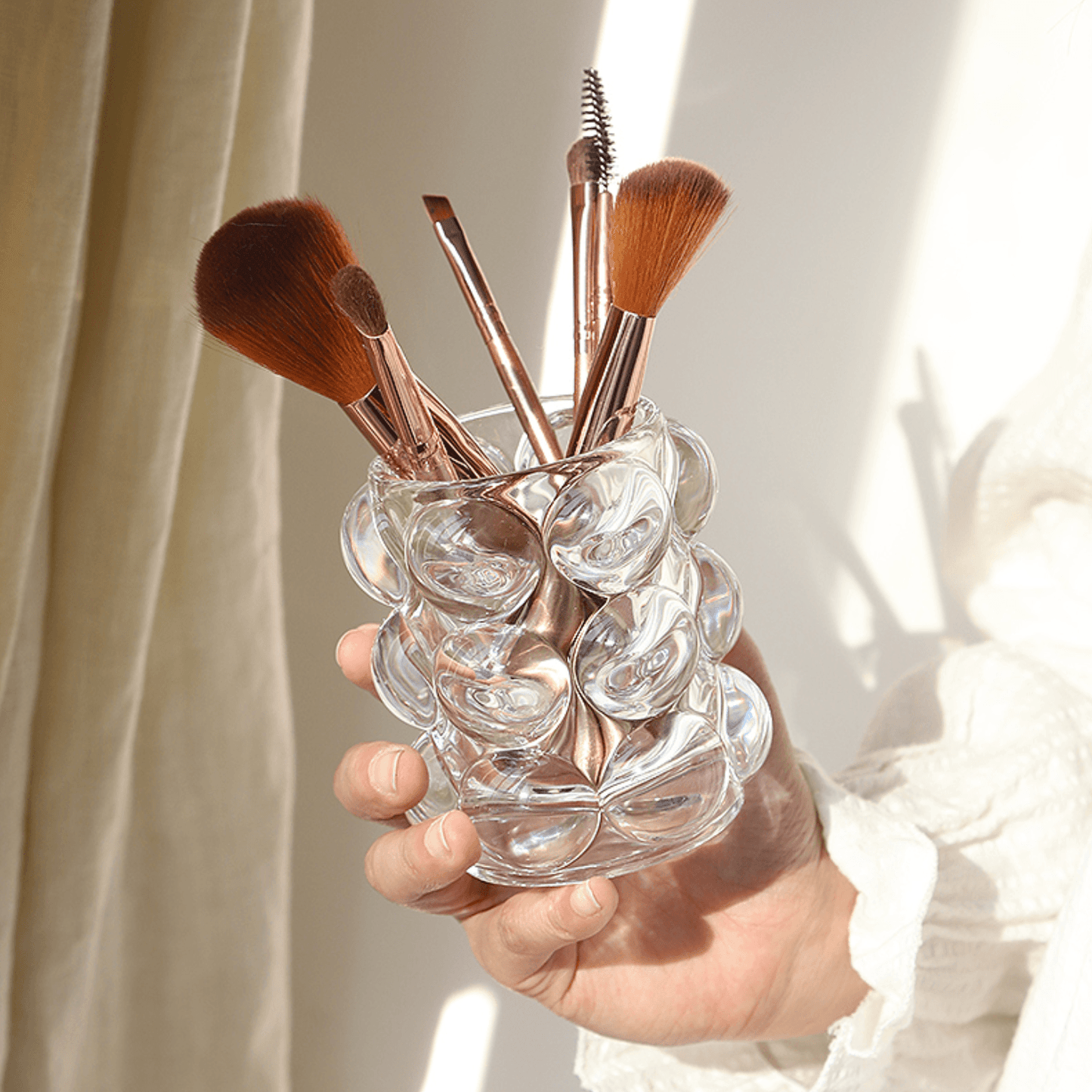 Bubble Glass Makeup Brush Holder - Rumi Living