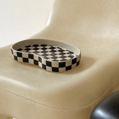 Checkerboard Ceramic Dish Plate - Rumi Living