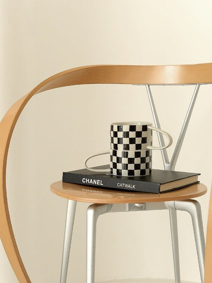 Checkerboard Ceramic Studio Cup Mug - Rumi Living