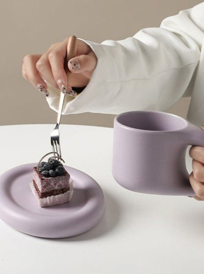 Chubby Ceramic Mug + Saucer - Rumi Living