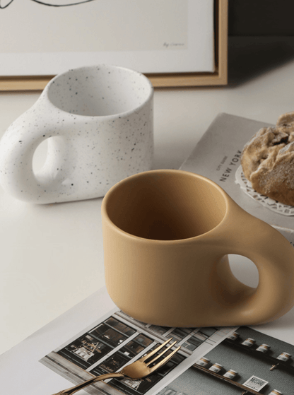 Chubby Ceramic Mug + Saucer - Rumi Living