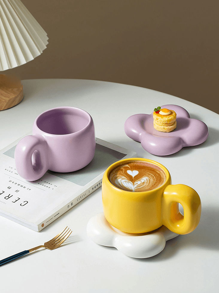 Colorful Ceramic Mug + Cloud Saucer - Rumi Living