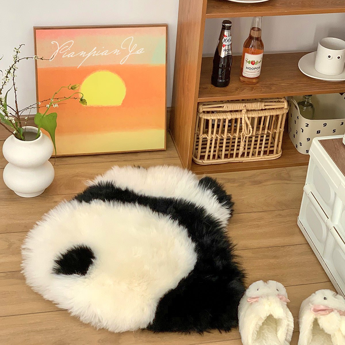 Fluffy Panda Rug Mat - Rumi Living