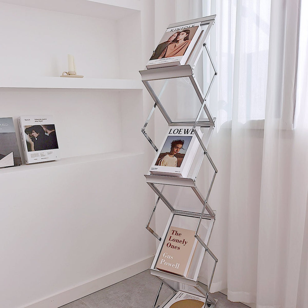 Foldable Magazine and Book Display Acrylic Stand Rumi Living