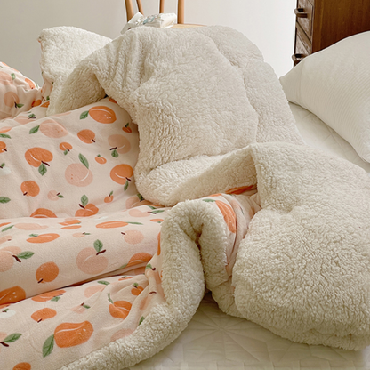 Peach + Orange + Teddy Fleece Blankets