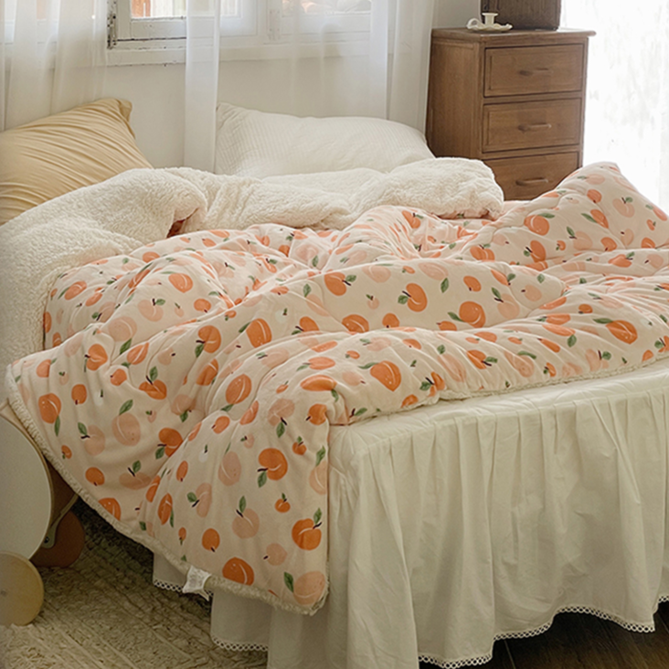 Peach + Orange + Teddy Fleece Blankets