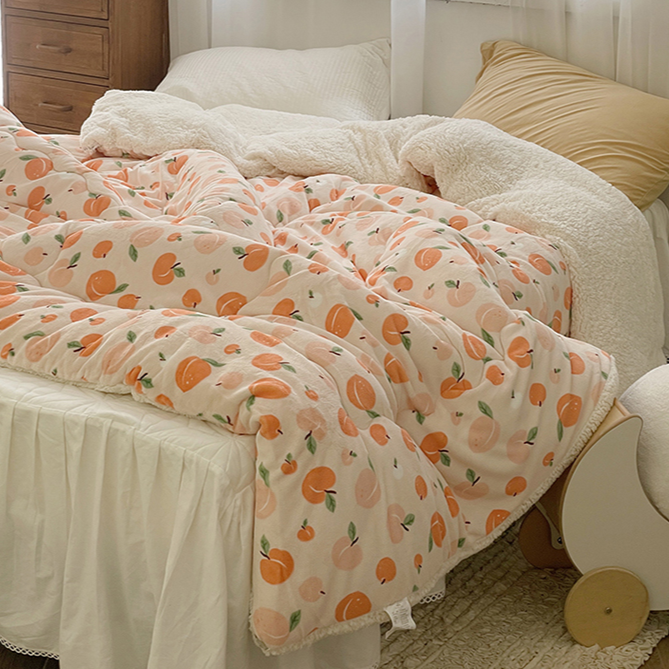 Peach + Orange + Teddy Fleece Blankets