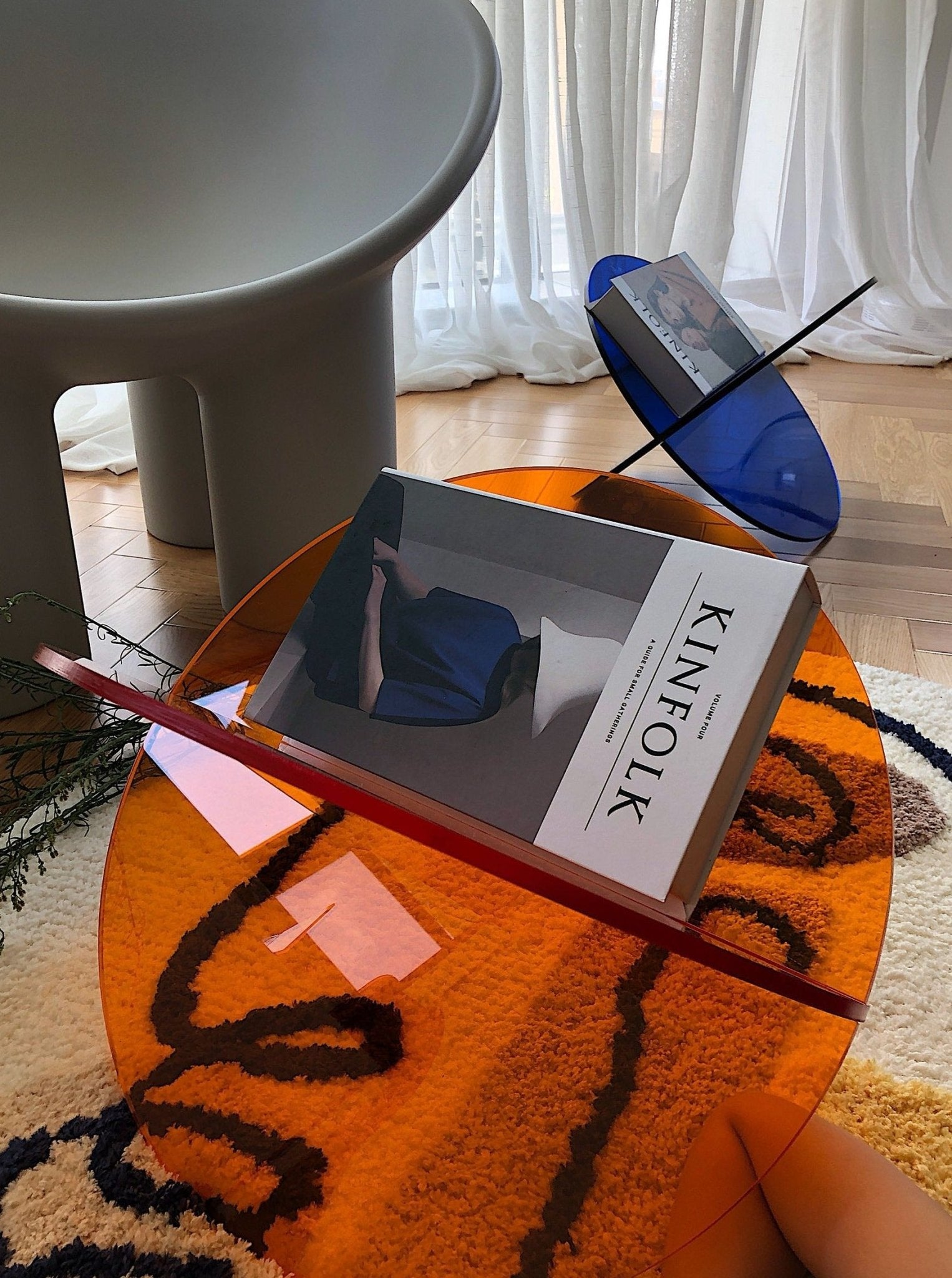 Modern Acrylic Magazine Stand + Book Shelf - Rumi Living