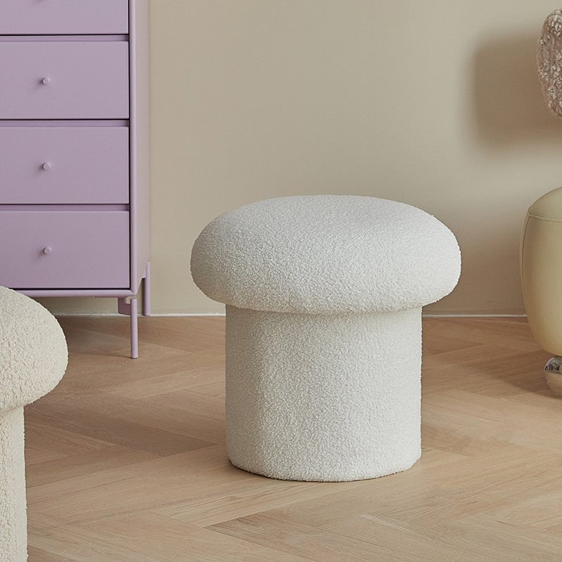 White shop pouf stool