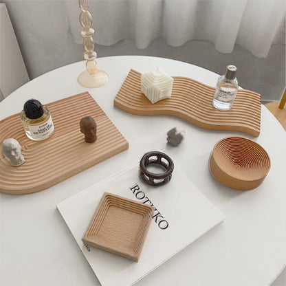 Nordic Arch Wavy Wooden Tray - Rumi Living