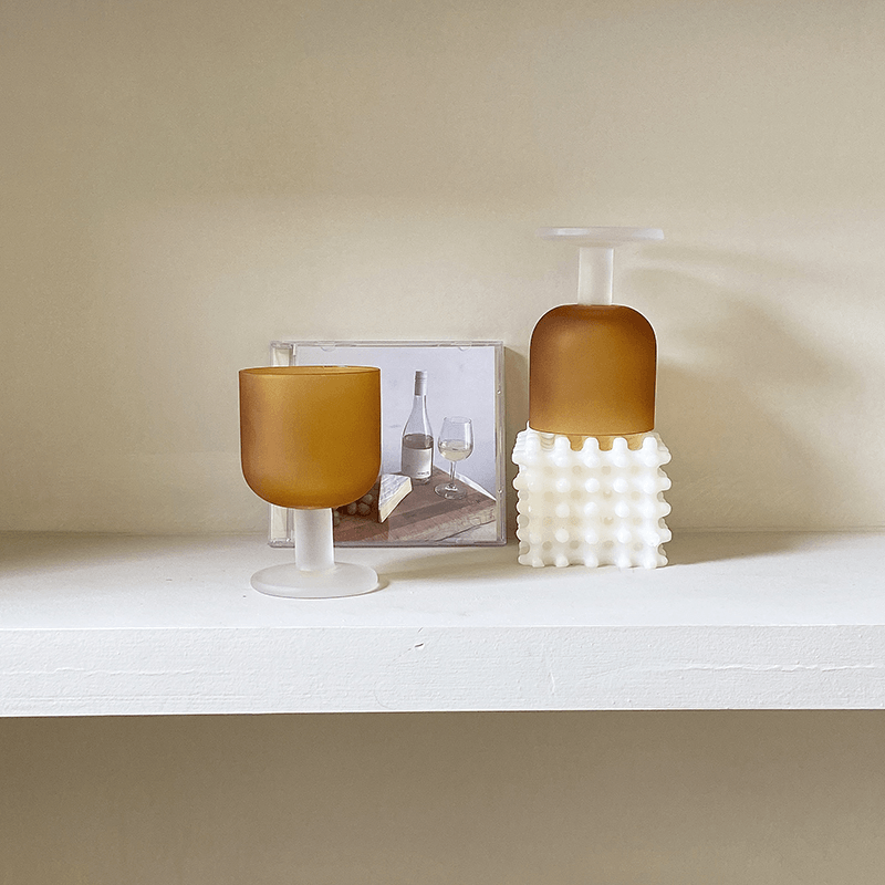 Orange Frosted Glasses - Set of 2 - Rumi Living