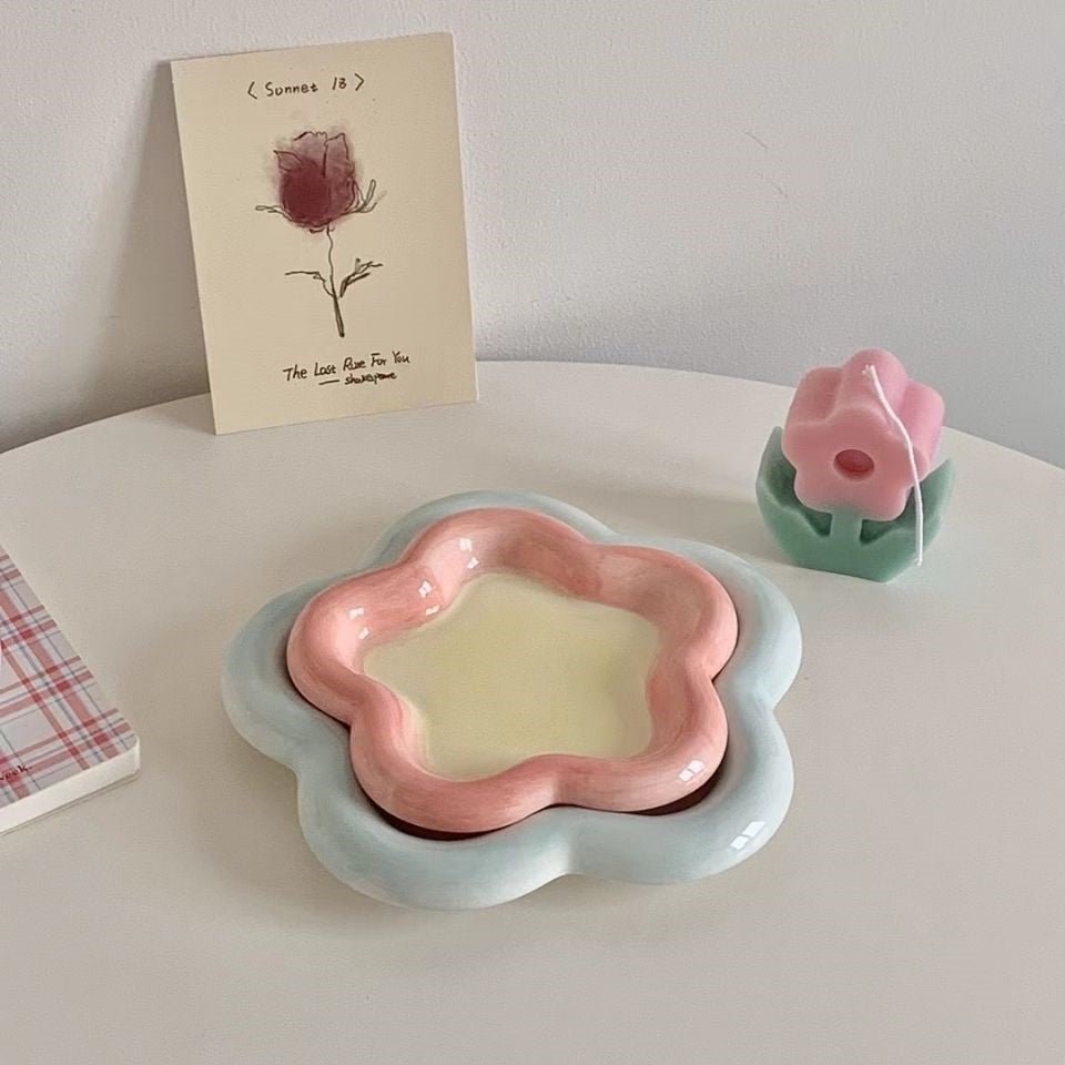 Pastel Little Flower Dish Plate - Rumi Living