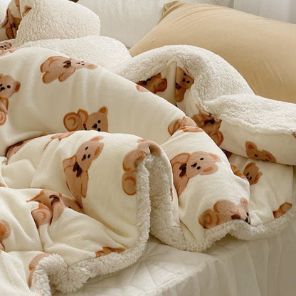 Peach + Orange + Teddy Fleece Blankets - Rumi Living