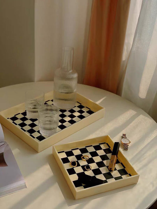 Retro Checkerboard Acrylic Tray - Rumi Living