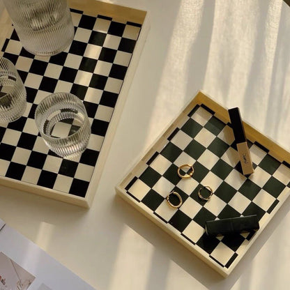 Retro Checkerboard Acrylic Tray - Rumi Living