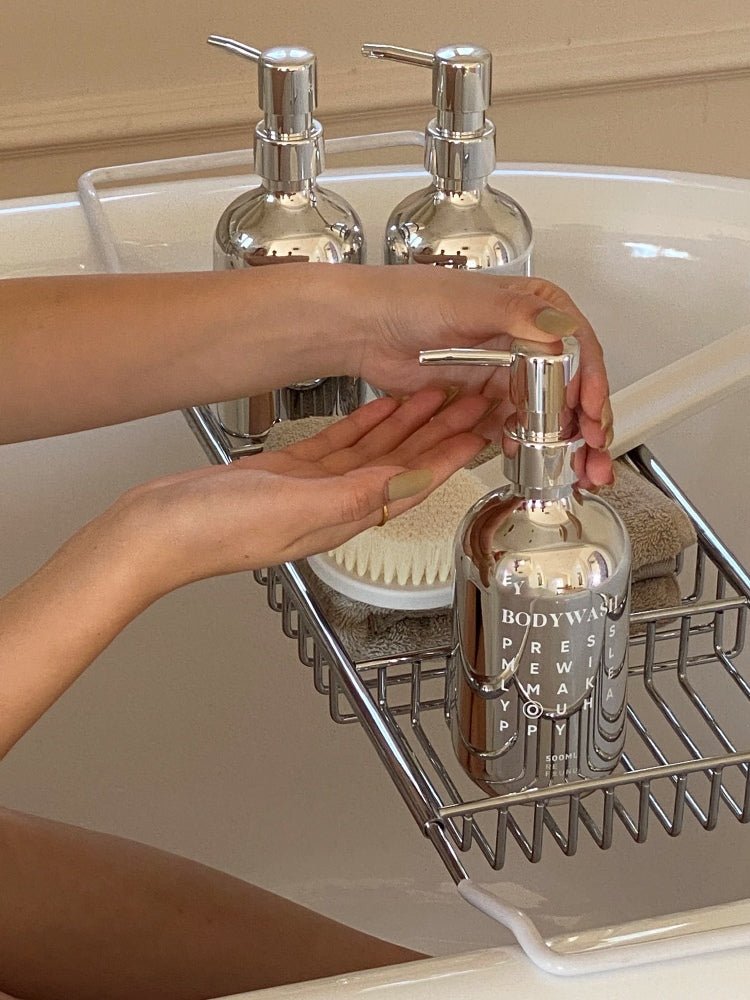 Silver bathroom soap dispenser new arrivals