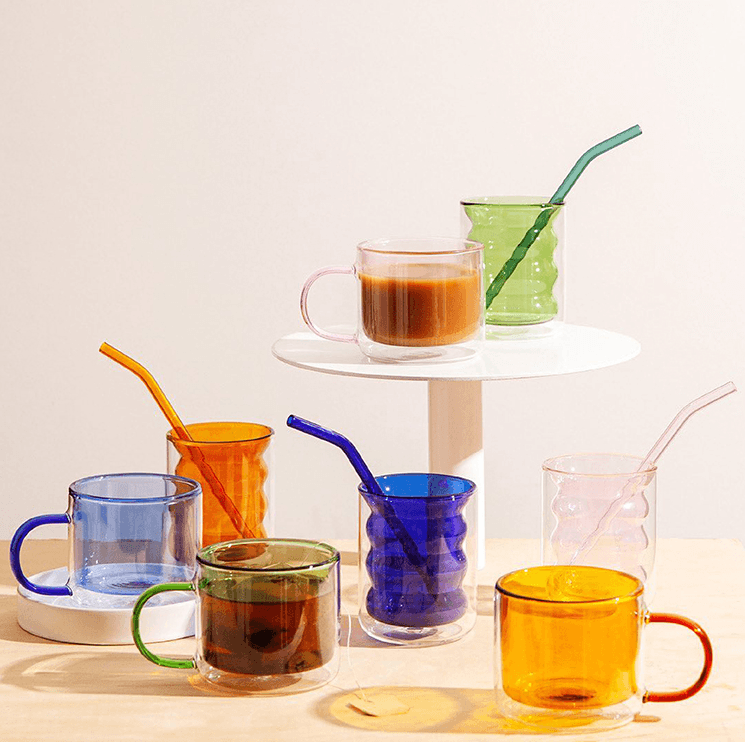 BOROSILICATE GLASS MUG | Double walled glass tea mug