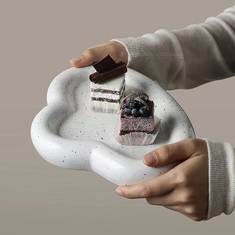 Speckle Ceramic Cloud Dish + Tray - Rumi Living