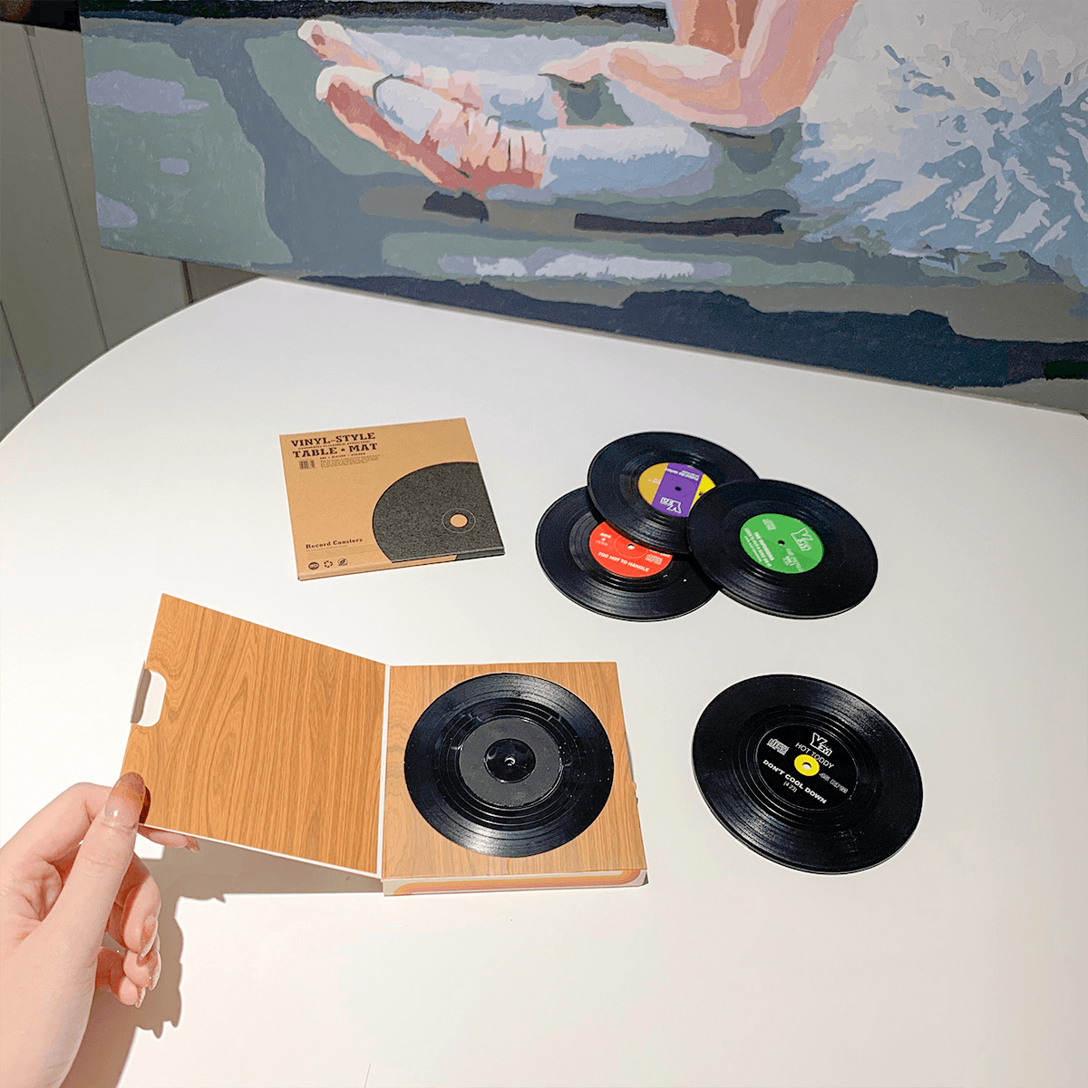 Vinyl Record Drink Coasters - Rumi Living