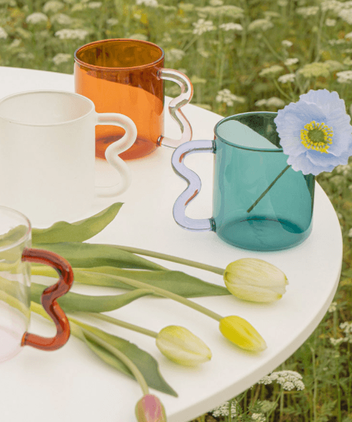 Wriggle Handle Glass Mug - Rumi Living